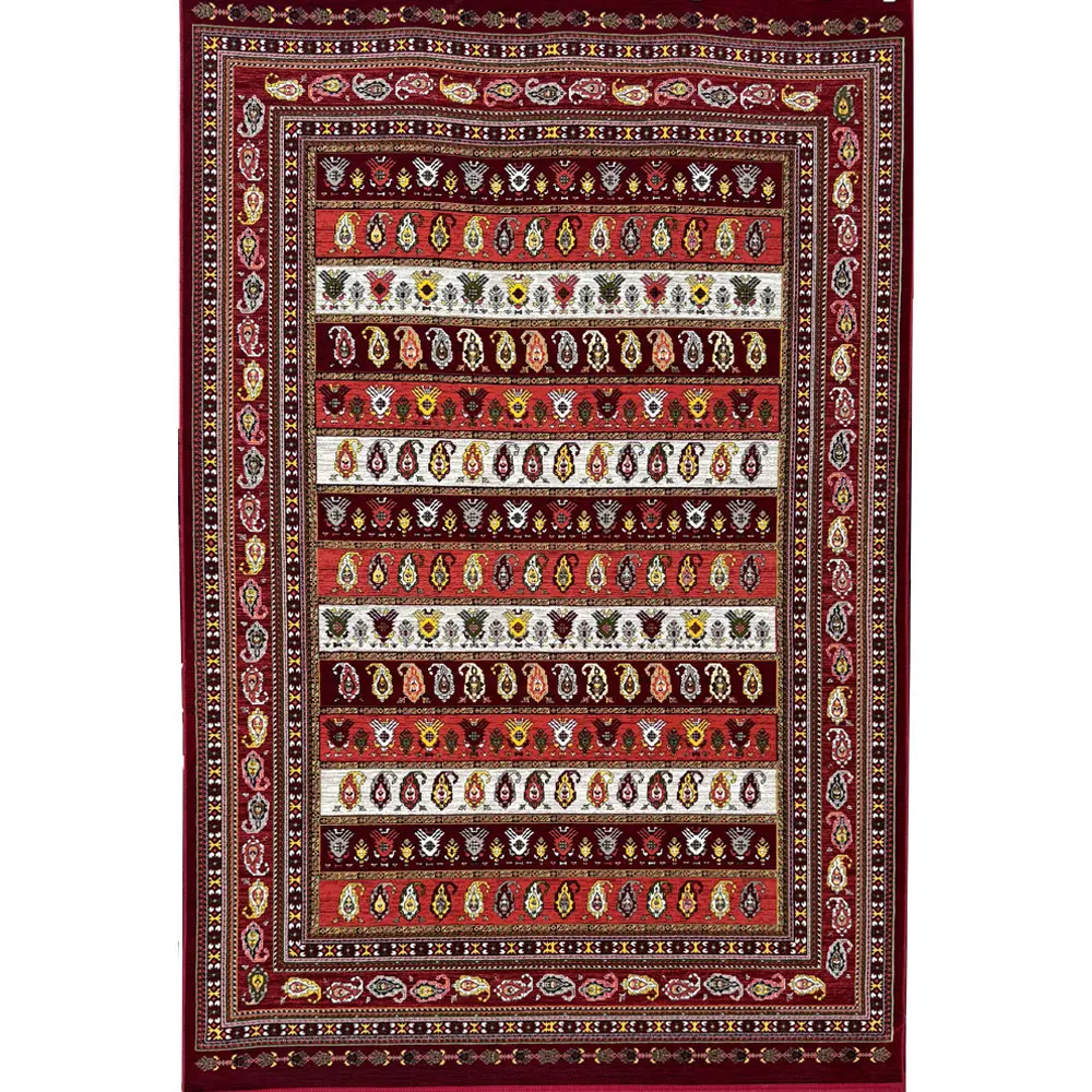 فرش 700 شانه آکرلیک تراکم 2100 مهبافت مدل چشمه رنگ زمینه لاکی