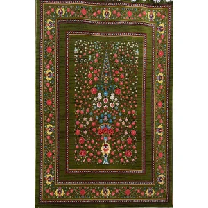 فرش 700 شانه اکرلیک طرح سامیا زمینه سبز