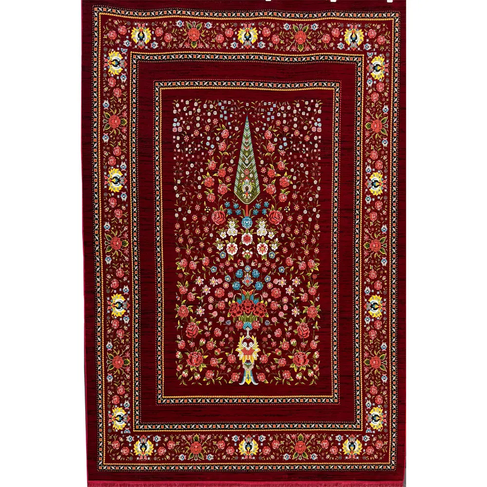 فرش 700 شانه آکرلیک تراکم 2100 مهبافت مدل سامیا رنگ زمینه لاکی