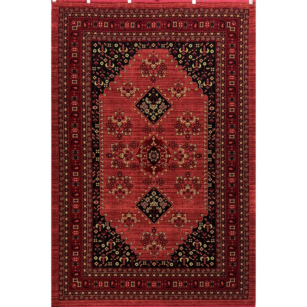 فرش 700 شانه آکرلیک تراکم 2100 مهبافت مدل شمس رنگ زمینه لاکی