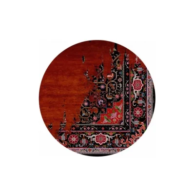 Hanox Round Machine-Made Carpet, “Farachehr” Design, Model HAGB.167.1, With Fringe