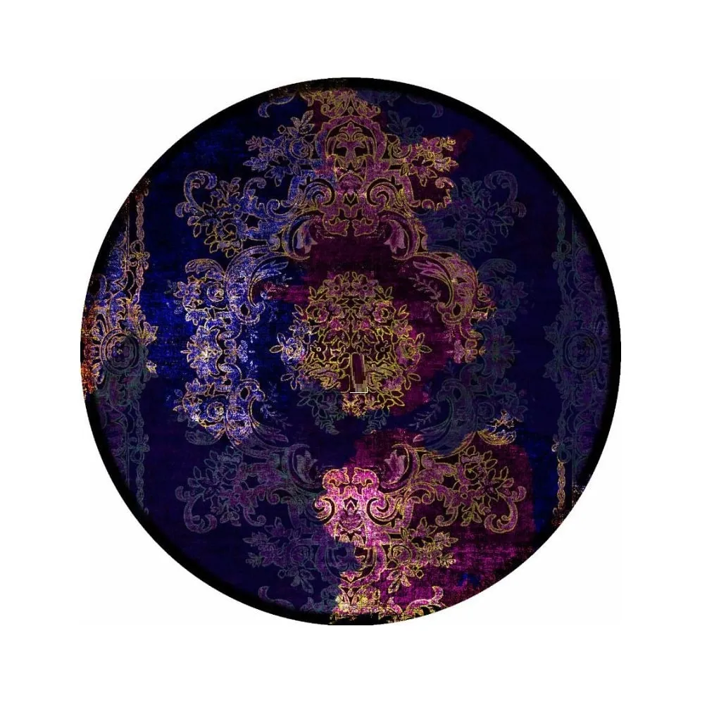 فرش ماشینی گرد هانوکس طرح فرآذر کد HAGB.166.1 با ریشه