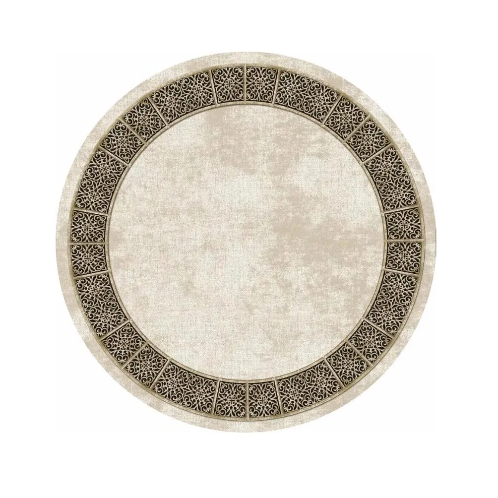 فرش ماشینی گرد هانوکس طرح شاداب کد HAGB.130.1