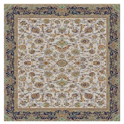 Hanox Square Machine-Made Carpet, “Marat” Design, Model HAN.107.1, Fringeless