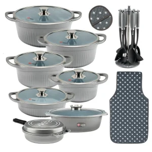 سرویس قابلمه 25 پارچه ام جی اس گرانیتی طرح D جرمنی