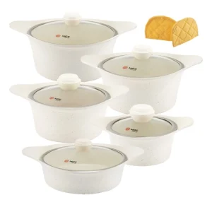 سرویس قابلمه 12 پارچه ام جی اس گرانیت طرح C کره ای KC1216