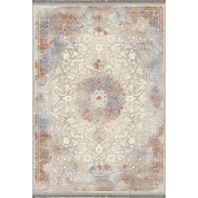 فرش ماشینی مدرن هانوکس طرح گل دانزو کد HAM.420.1 سرخ