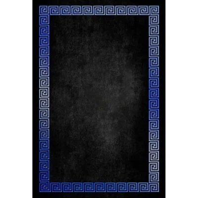 فرش ماشینی مدرن هانوکس طرح ورساچ ساده کد HAM.429.1 آبی