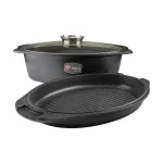 تابه مرغ پز دو دسته ام جی اس سایز 38 گرانیتی طرح B ایتالیا