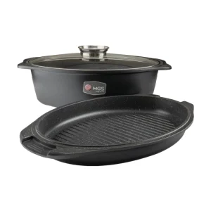 تابه مرغ پز دو دسته ام جی اس سایز 38 گرانیتی طرح B ایتالیا