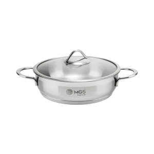 تابه دو دسته ام جی اس سایز 24 طرح 4115 استیل