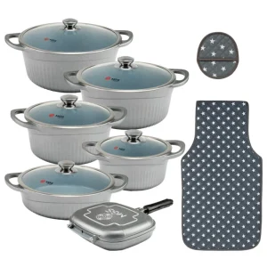 سرویس قابلمه ام جی اس 15 پارچه گرانیتی طرح D جرمنی