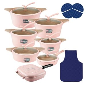 سرویس قابلمه 19 پارچه ام جی اس گرانیتی طرح C کره ای