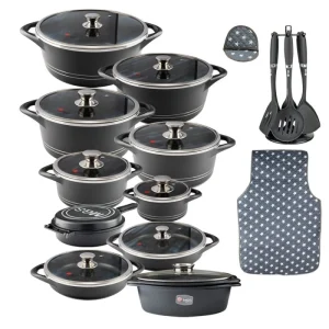 سرویس قابلمه ام جی اس 33 پارچه گرانیتی طرح B ایتالیا