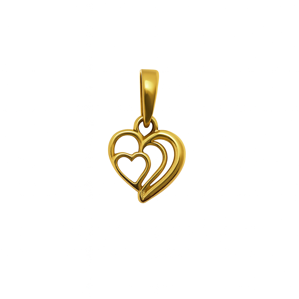 پلاک گردنی طلا مینیمالیست طرح قلب سه تایی