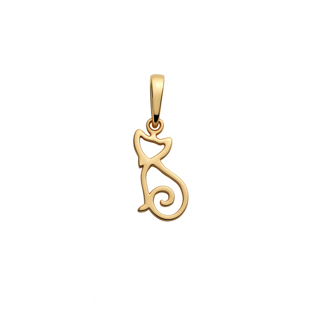 پلاک گردنی طلا مینیمالیست طرح گربه مدل 2