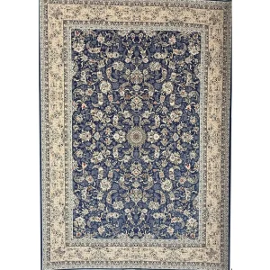 فرش 1200 شانه اکرلیک طرح آوا زمینه آبی