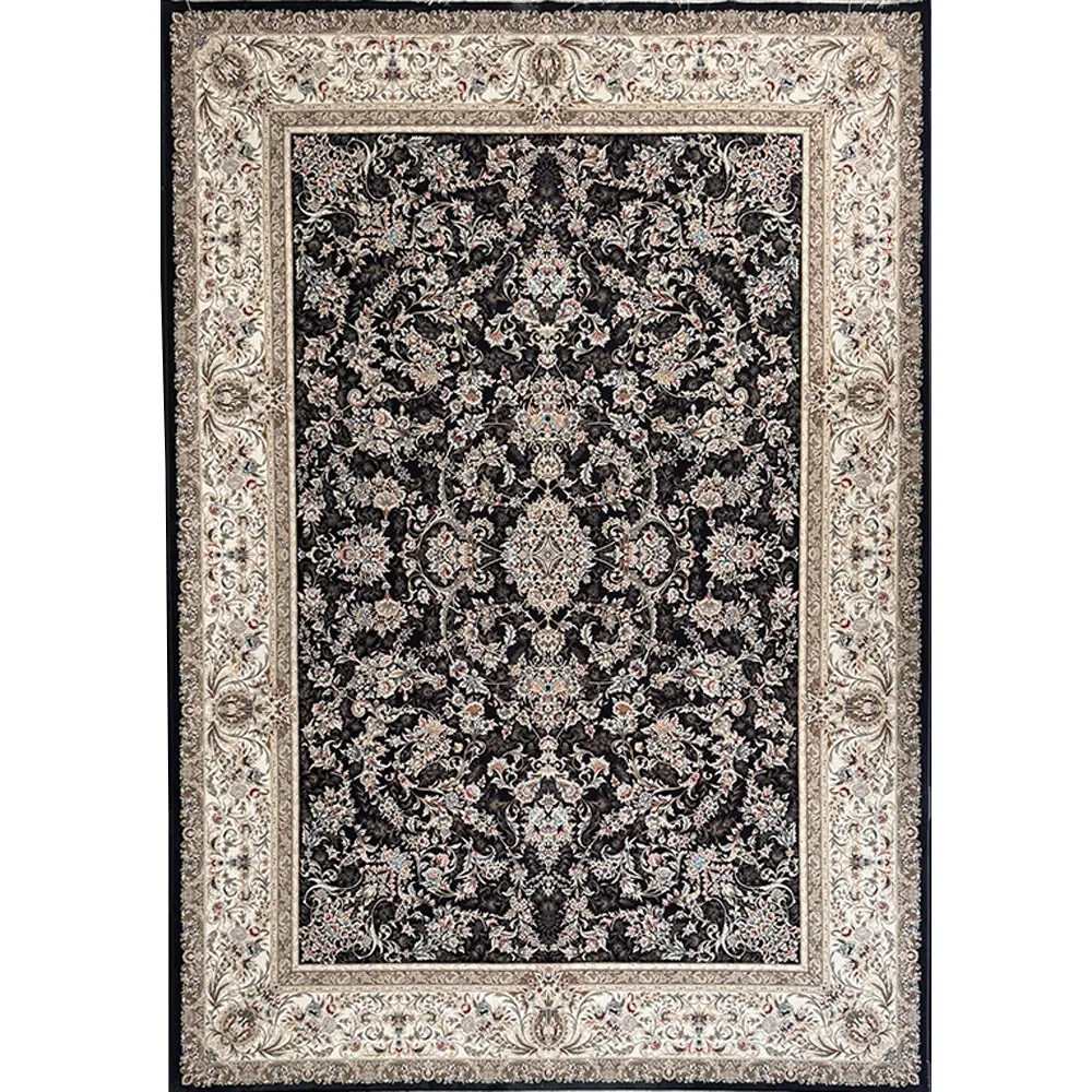 فرش 1200 شانه اکرلیک طرح محتشم زمینه سرمه ای