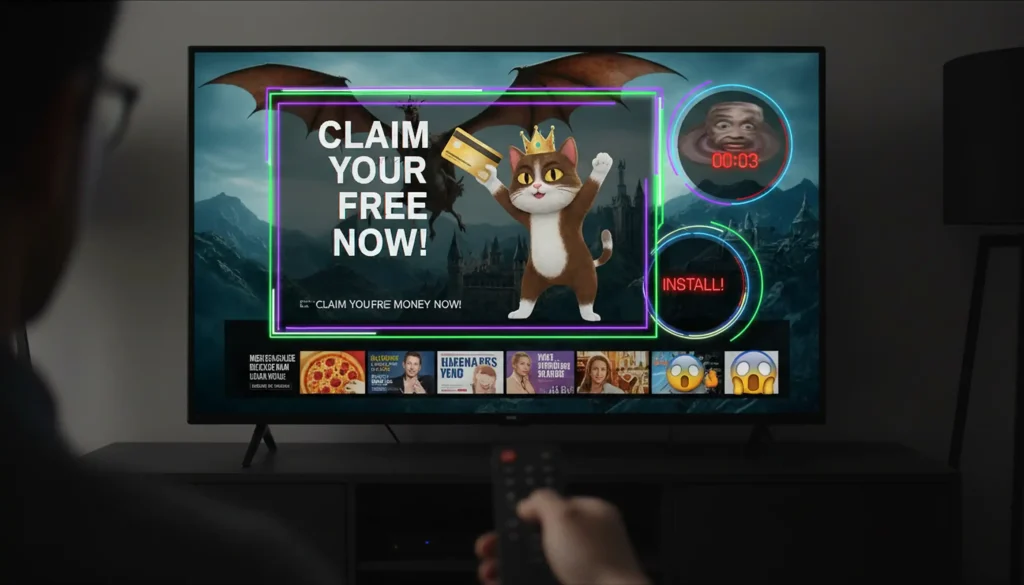 نمایش پاپآپها و تبلیغات عجیب