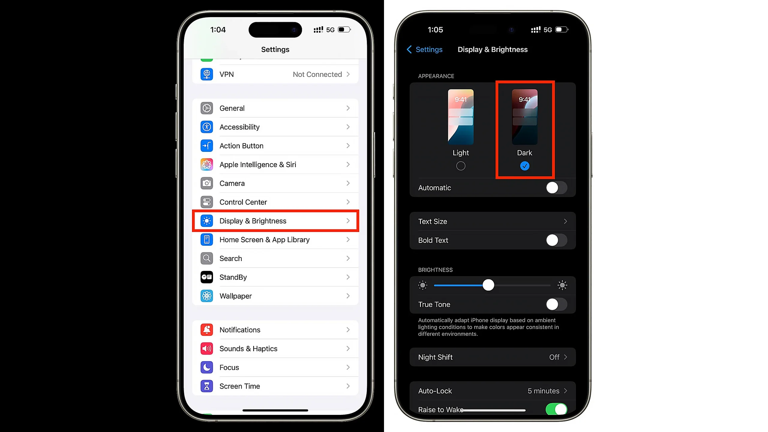 فعال کردن حالت تیره و آیکونهای تاریک