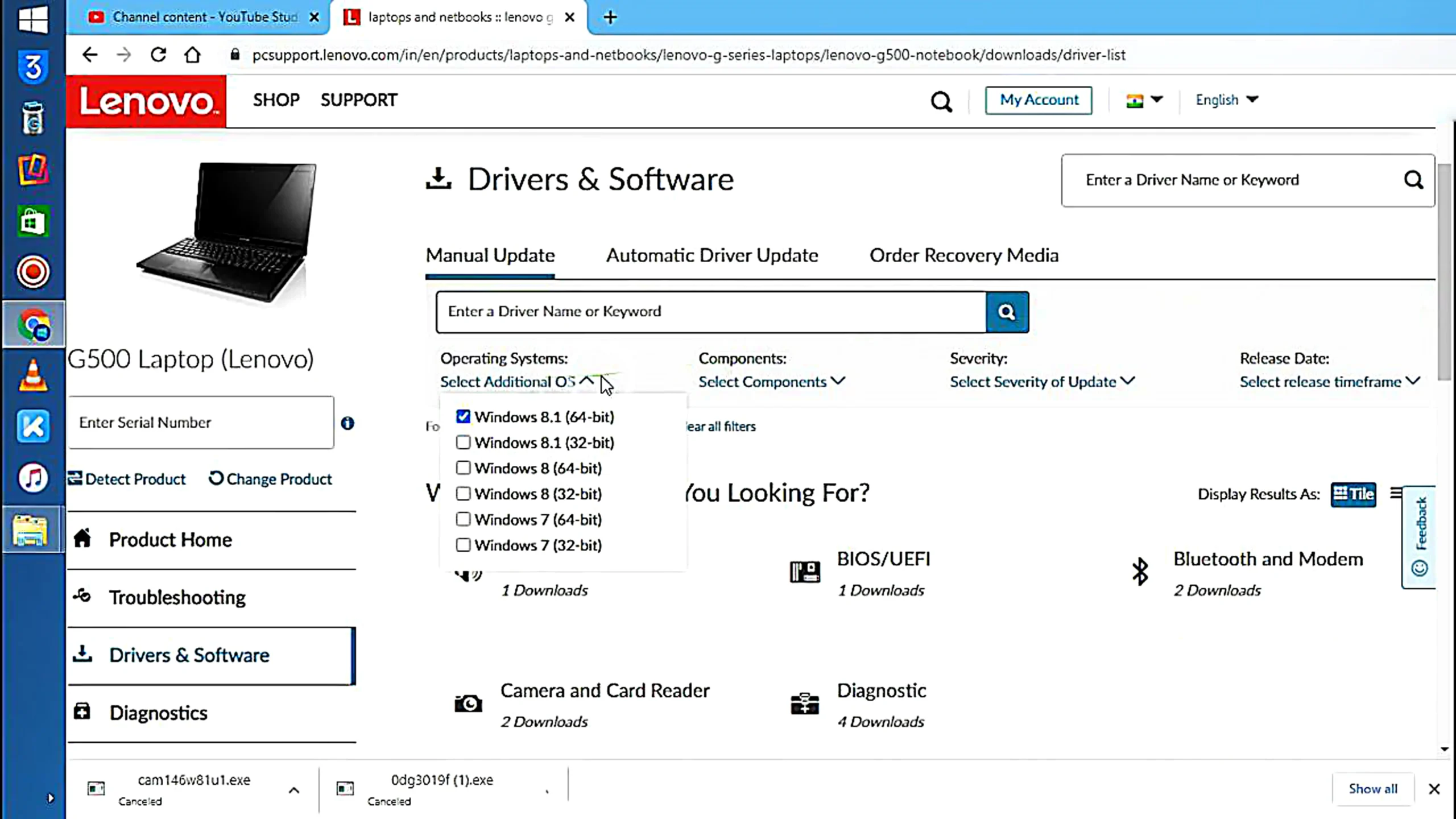 نصب یا بهروزرسانی درایور وبکم