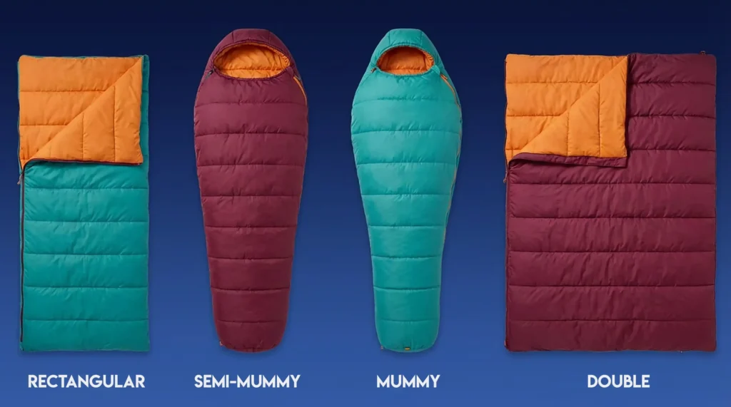 انواع کیسه خواب بر اساس طراحی و فرم ظاهری