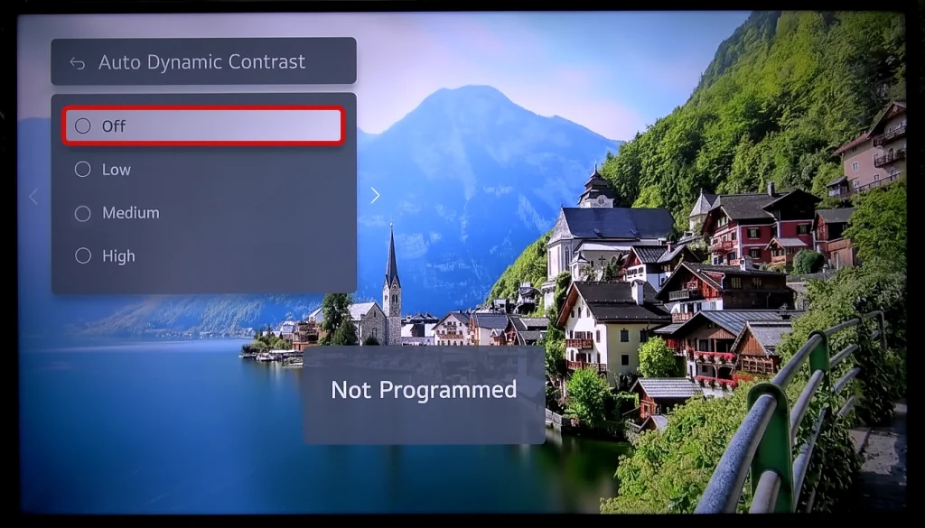 غیرفعال کردن کنتراست داینامیک (Dynamic Contrast)