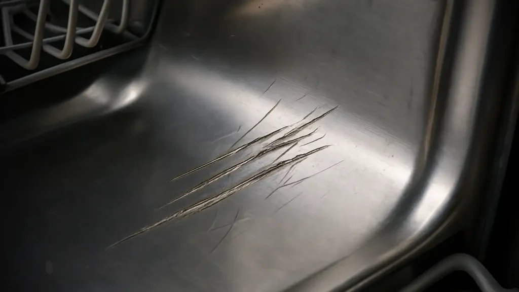 آسیب دیدن پوشش فلزی یا خط و خش روی بدنه داخلی