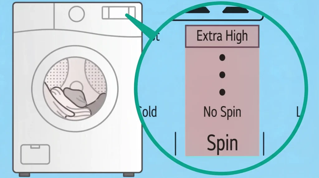 کاهش دور خشک‌کن (Spin) یا عدم استفاده از آن