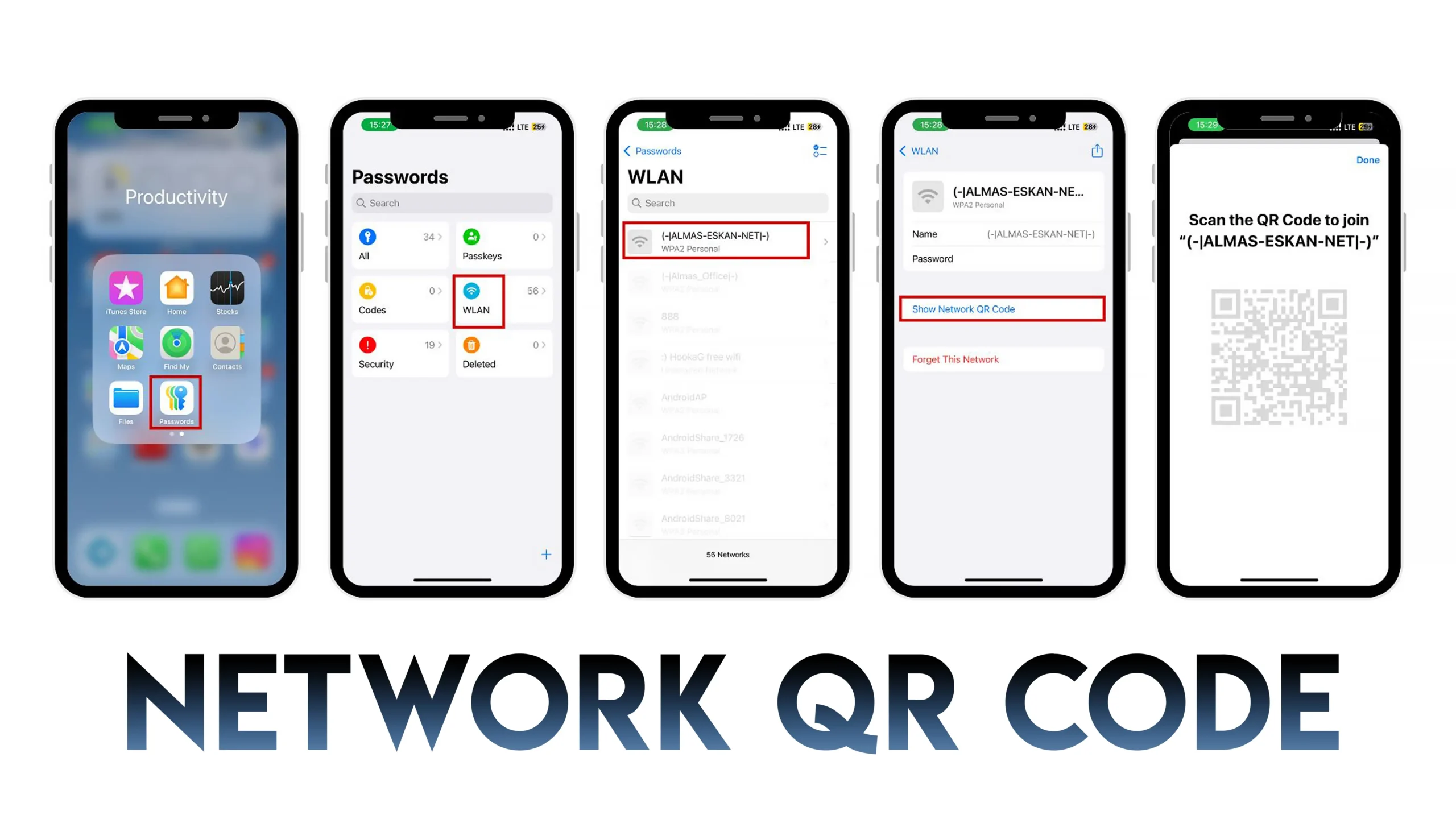 اشتراک‌گذاری رمز وای‌فای با کد QR