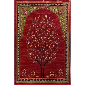 فرش 700 شانه آکرلیک طرح بهار زمینه لاکی