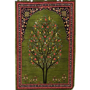 فرش 700 شانه آکرلیک طرح بهار زمینه سبز