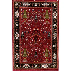 فرش 700 شانه اکرلیک طرح بیتا زمینه لاکی