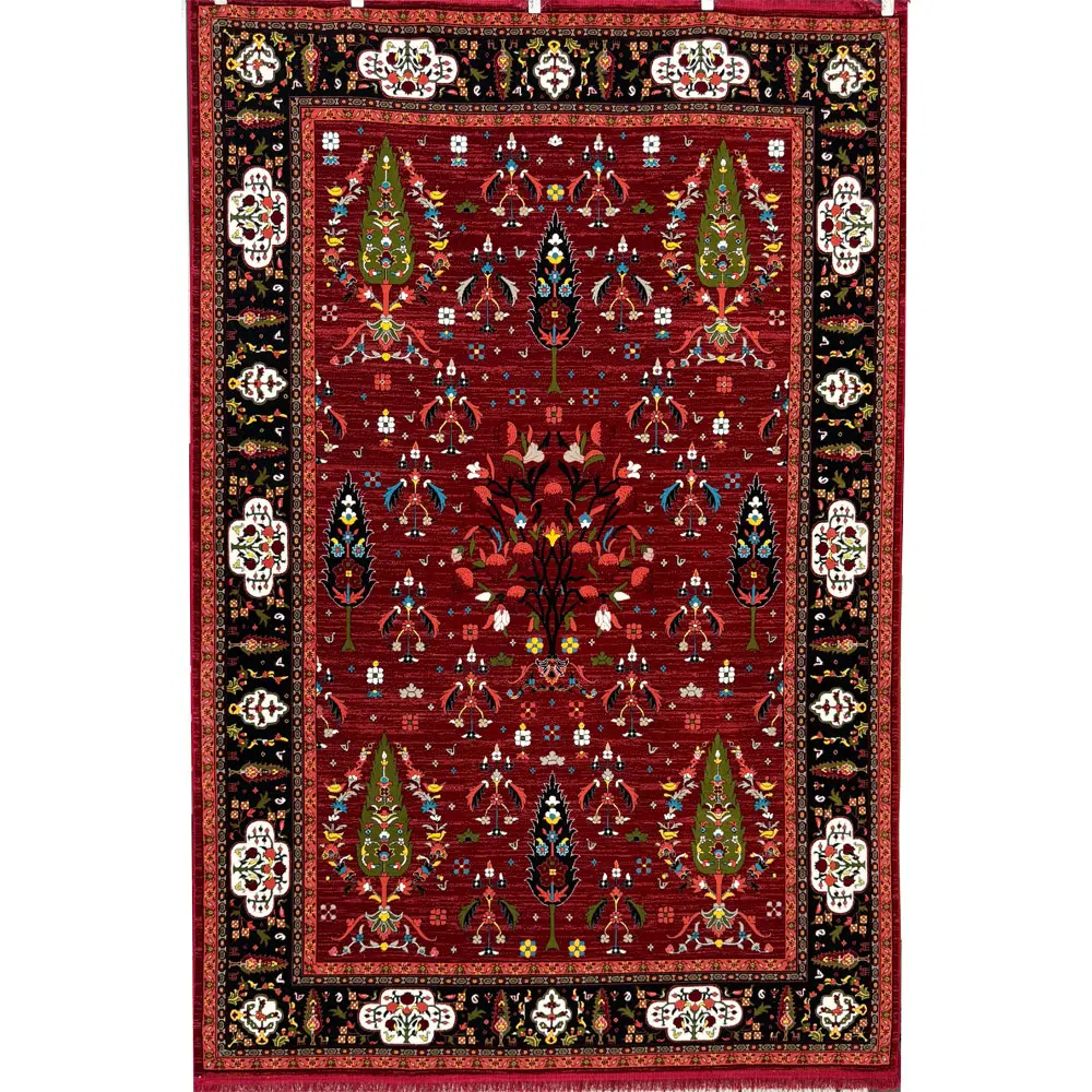 فرش 700 شانه آکرلیک تراکم 2100 مهبافت مدل بیتا رنگ زمینه لاکی