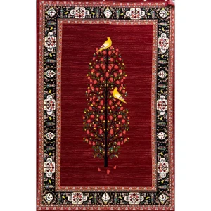 فرش 700 شانه اکرلیک طرح ثریا زمینه لاکی