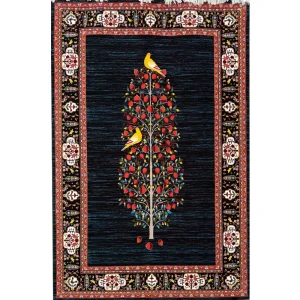 فرش 700 شانه اکرلیک طرح ثریا زمینه سرمه ای