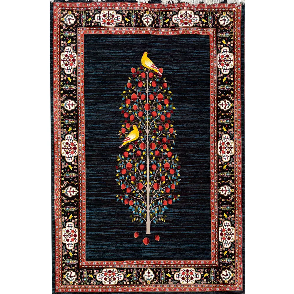 فرش 700 شانه آکرلیک تراکم 2100 مهبافت مدل ثریا رنگ زمینه سرمه ای