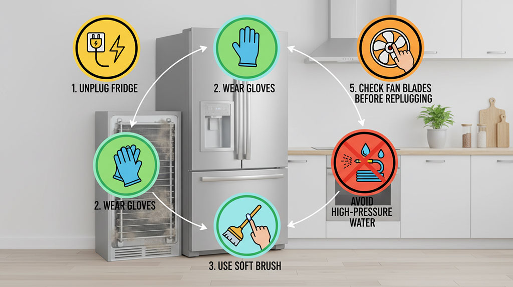 تمیز کردن کندانسور یخچال چگونه انجام می‌شود؟