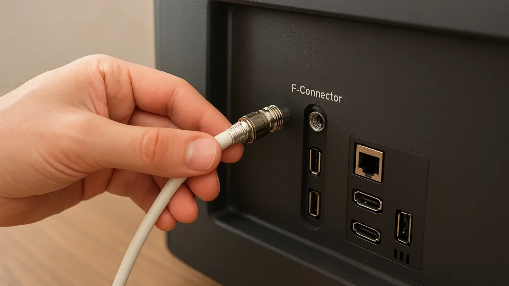 اتصال کابل کواکسیال به تلویزیون