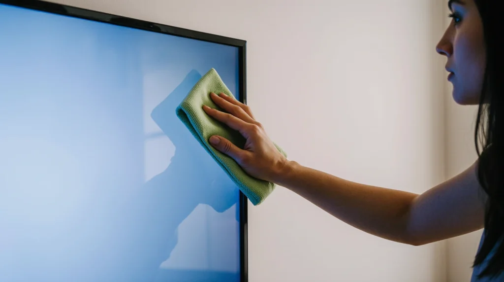 خشک کردن کامل صفحه تلویزیون