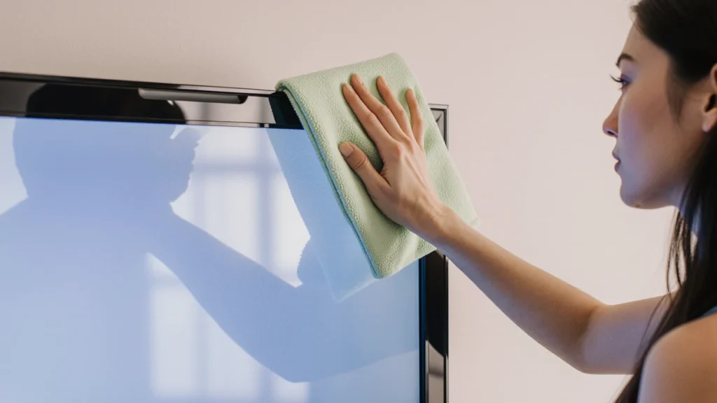 تمیز کردن صفحه تلویزیون