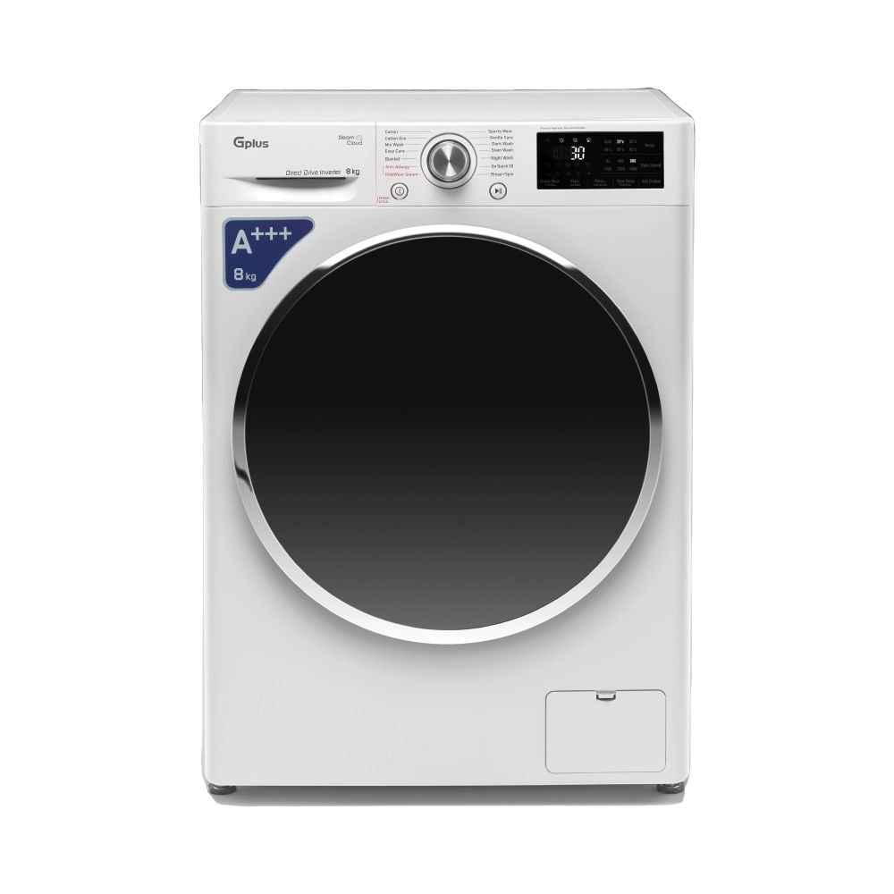 ماشین لباسشویی جی پلاس GWM-R87W.KTN ظرفیت 8 کیلوگرم