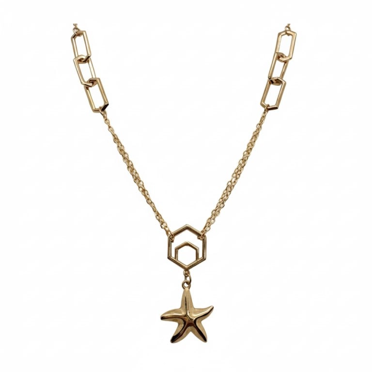 گردنبند طلا مینیمال سری فشن طرح دریا