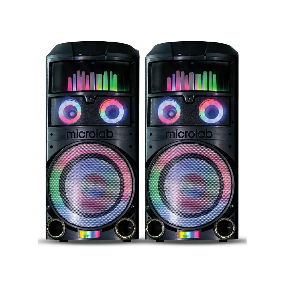 اسپیکر میکرولب KM‑S200 CHOROME  3D UFO LIGHT با آمپلی فایر