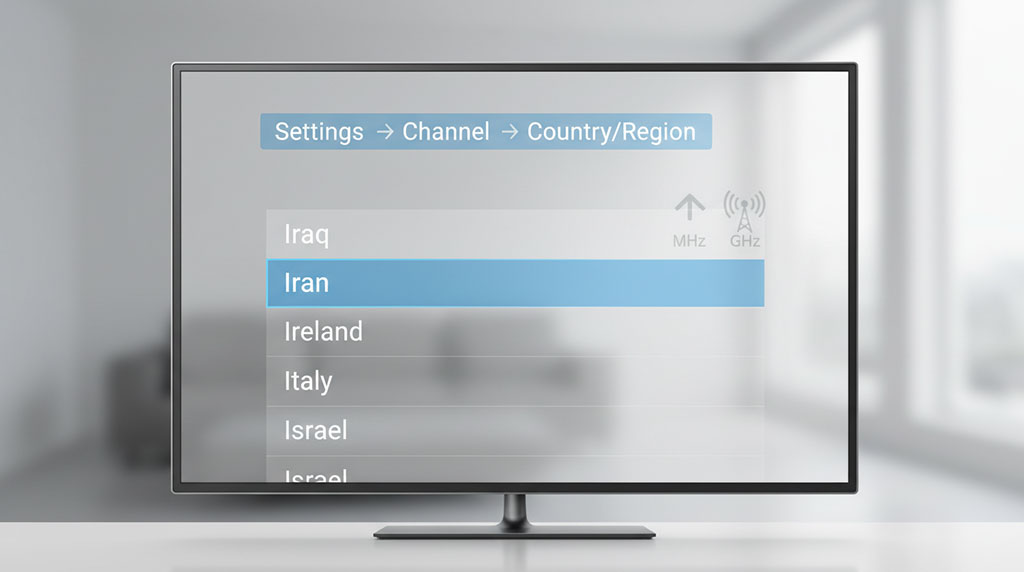 کانال یابی تلویزیون هوریون: مشکلات مربوط به تنظیمات منطقه‌ای (Country/Region Setting)