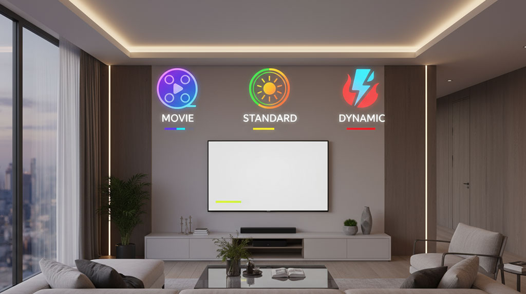 حالت‌های تصویر و تأثیر آن‌ها بر مصرف انرژی تلویزیون