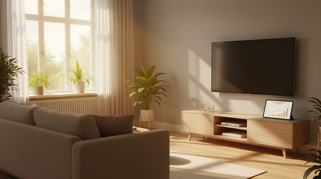 تاثیر نور بر انرژی تلویزیون