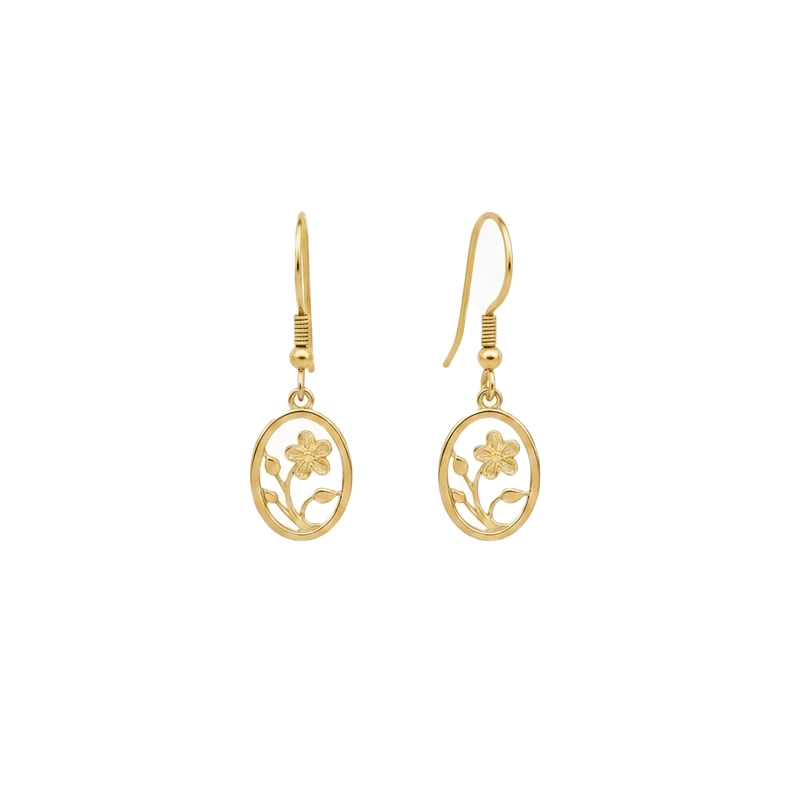 گوشواره طلا سری مینیمال طرح گل رخ