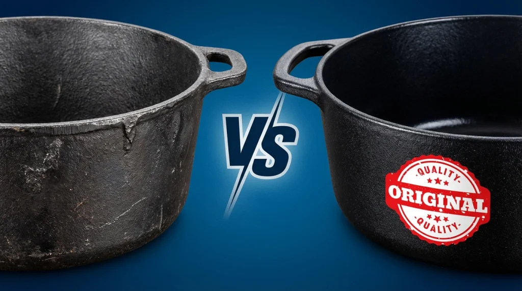 تشخیص قابلمه چدن اصلی از تقلبی