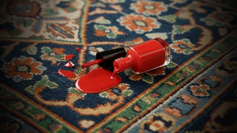 پاک کردن لاک از روی فرش
